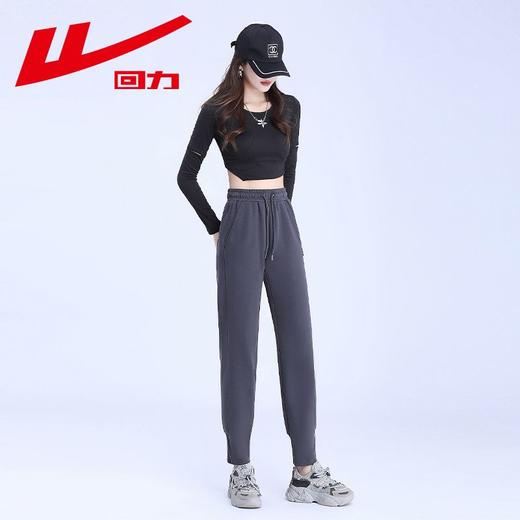 回力运动裤女款2025新款秋冬季休闲裤女士显瘦束脚直筒加绒卫裤女 商品图6