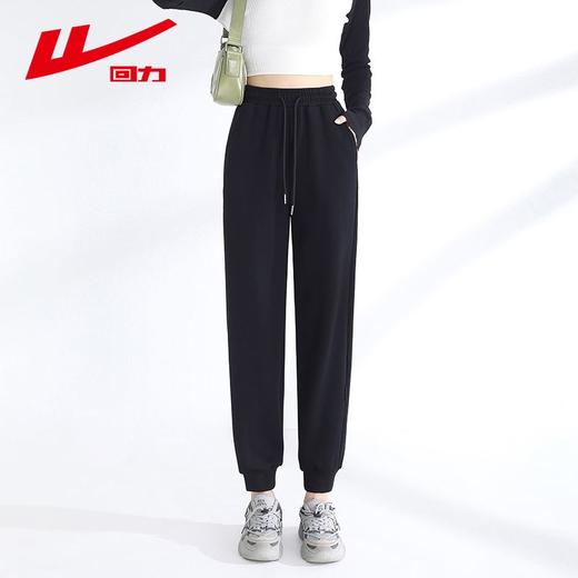 回力运动休闲裤女款2025秋冬季新款宽松束脚显瘦加绒保暖卫裤子女 商品图4