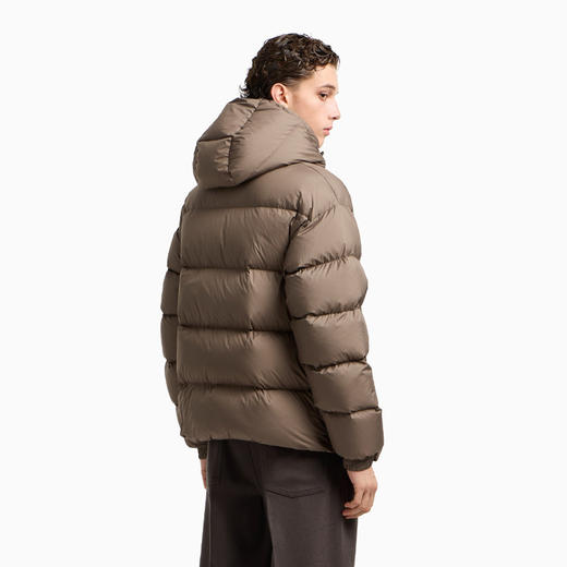 EMPORIO ARMANI 阿玛尼 男士徽标贴片防水绗缝防撕裂尼龙连帽羽绒服 淡褐色 EM003050 AF18231 U6189 商品图2
