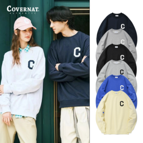 Covernat韩国潮牌卫衣男女情侣款C标圆领套头宽松休闲上衣春秋新CO0000CR01