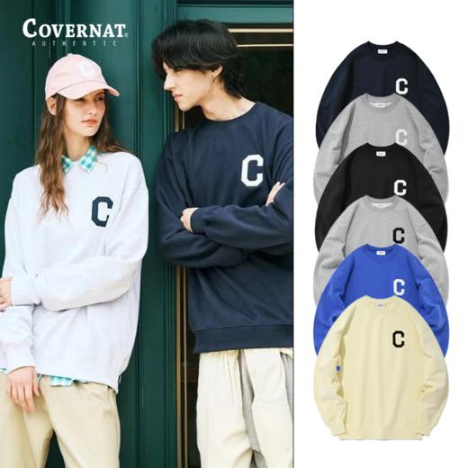 Covernat韩国潮牌卫衣男女情侣款C标圆领套头宽松休闲上衣春秋新CO0000CR01 商品图0