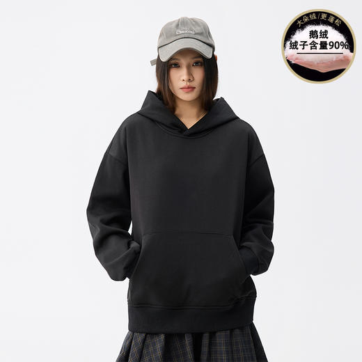 J.S.WANGZI  连帽轻薄鹅绒卫衣 JS5663  圆领轻薄鹅绒卫衣 JS5662 男女同款，无性别穿搭；90%绒子含量，锁温保暖；三色可选；高密舒适面料； 商品图2