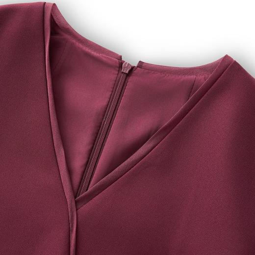 「高货wl」全新升级【铂金会员367/天猫499/差价132】(01040)洛诗琳法式V领长袖连衣裙2025秋冬气质收腰通勤显瘦A字裙 商品图4