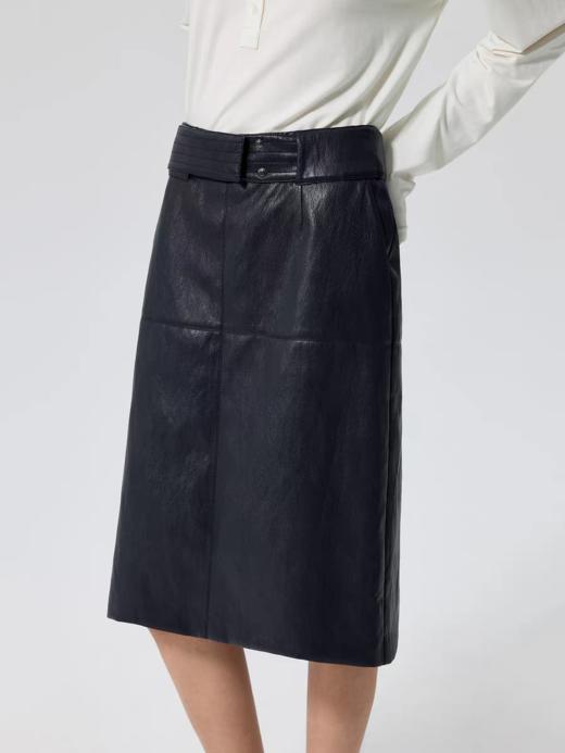 Simple Projetc/K25258/宽腰带金属丝皮裙 商品图2