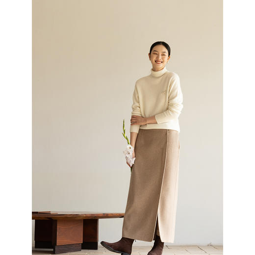 牧衣游原创 双面呢半身裙冬软糯柔软保暖宽松百搭直筒半裙 灵羽逸 商品图1