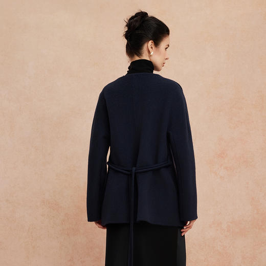 QH959斯尔丽25新款高质韩系肩部显精神显瘦利落手工双面一手长大衣 商品图1