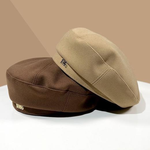 丁摩 贝雷帽女秋冬韩版显脸小棕色潮文艺蓓蕾帽子5ZF-126810 商品图3