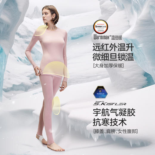 【宇航保暖科技 双面绒加倍锁热】 素湃SUPIELD温倍暖气凝胶保暖内衣  吸湿速干 防静电  肩部膝盖强化保暖 新国货 商品图3