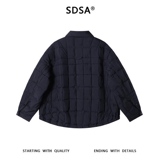 SDY5130SDSA男士秋冬新款痞帅男装简约纯色格子翻领羽绒服外套设计师百搭 商品图5