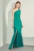 Adrianna Papell 孔雀绿单肩开衩优雅礼服 13690 商品缩略图0
