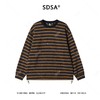 T5041SDSA秋冬新款痞帅男装潮牌撞色条纹圆领长袖T恤下摆松紧设计百搭 商品缩略图1