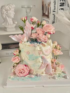 【周年庆精选】浪漫美人鱼鲜花蛋糕