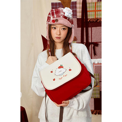 外出通勤时尚百搭卷毛小狗苹果双肩包-纪念日百货门店同款167493311 商品图3