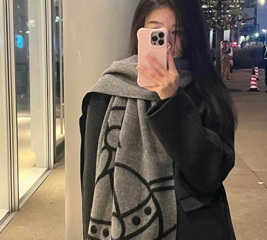 福利回馈  土星印花羊毛围巾  双面提花工艺！ 冬日搭配氛围感神器 商品图1