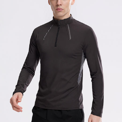 跃牌【跃LEAP-ACTIVE】秋冬季男士半拉链健身长袖吸湿排汗防晒修身打底衫上衣C52183 商品图3