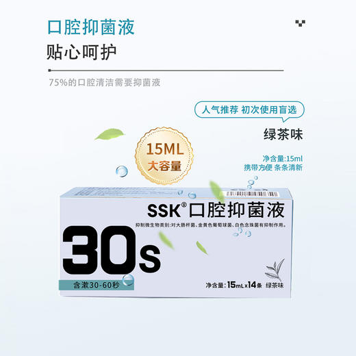 【两盒装】漱漱康（SSK）益生菌漱口水蜜桃茉莉味百香味可乐味 清新口气0酒精不刺激小巧便携漱口水 商品图3