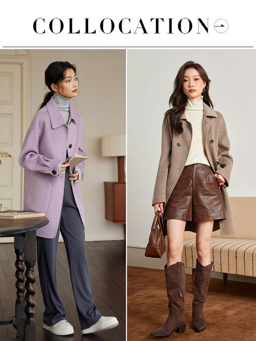 【年终特卖】熙世界高领针织打底衫女秋冬2025新款修身内搭软糯堆堆领毛衣上衣 商品图2