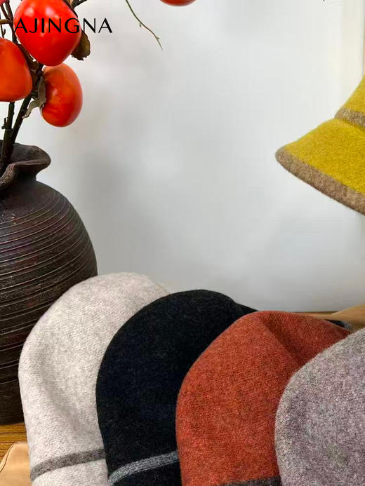 【积分兑换】阿菁娜多色羊毛混纺渔夫帽A30D627001 商品图0