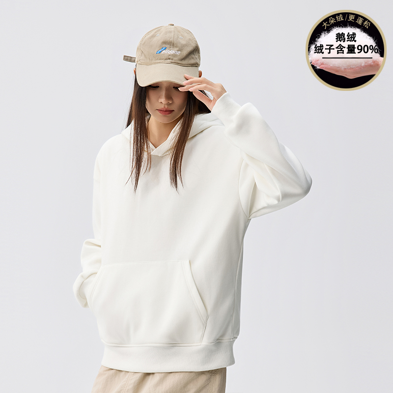 J.S.WANGZI  连帽轻薄鹅绒卫衣 JS5663  圆领轻薄鹅绒卫衣 JS5662 男女同款，无性别穿搭；90%绒子含量，锁温保暖；三色可选；高密舒适面料；