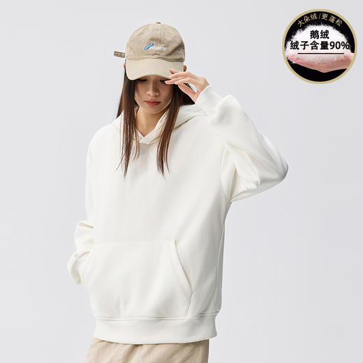 J.S.WANGZI  连帽轻薄鹅绒卫衣 JS5663  圆领轻薄鹅绒卫衣 JS5662 男女同款，无性别穿搭；90%绒子含量，锁温保暖；三色可选；高密舒适面料； 商品图0