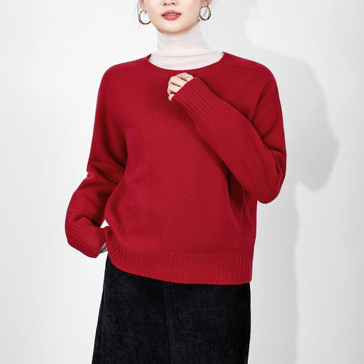 「高货wl」全新升级【铂金会员201/天猫269/差价68】(00902)洛诗琳气质无缝一体羊毛上衣2025秋冬显瘦百搭套头毛衣女 商品图3