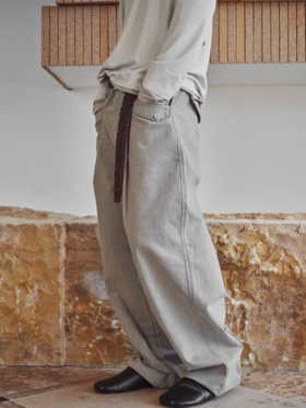 共和GongheRepub/GH24047/「白胡椒」单褶直筒裤