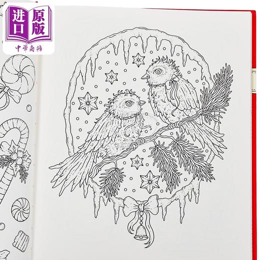 【中商原版】圣诞快乐涂色书 精装 插画 礼品书 Merry Christmas Coloring Book 英文原版 Hanna Karlzon 商品图2