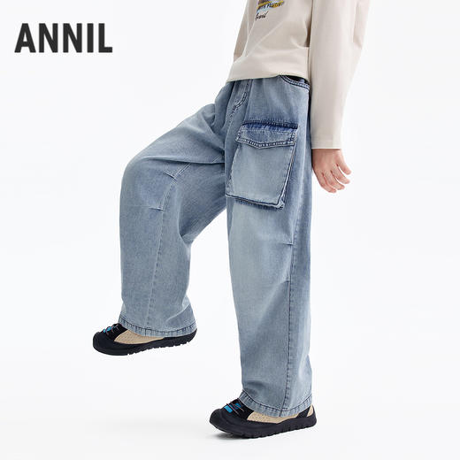 男童全腰牛仔单裤春季新款安奈儿童装EB616543 商品图1