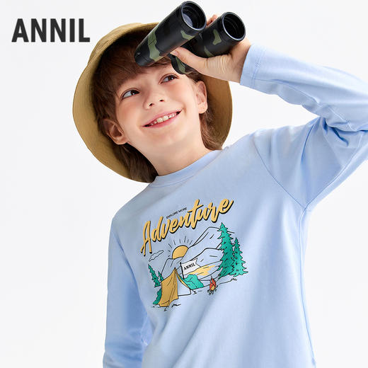 男童圆领长袖针织衫春季新款安奈儿童装EB611560 商品图1