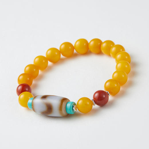 老色蜜蜡天珠手串 商品图2