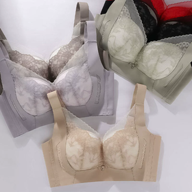 ZYQ-613  无侧骨文胸女士小胸聚拢薄款透气舒适莫代尔调整型本命年大红内衣（单件）