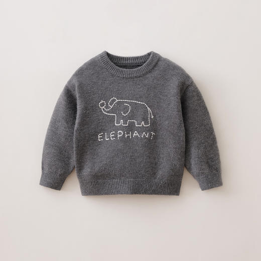 马克珍妮男女童线条动物园软软针织毛衣2025年秋冬新款551851 商品图3