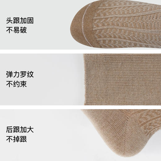 【满3双/24.9元】【秀黛】女士双针提花中筒棉袜女士袜子【1条】S6220602T【门店同款】 商品图4