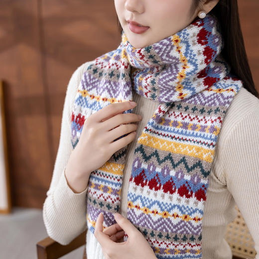 苏苏姐家织爱提花围巾手工diy棒针编织毛线团冬季自制材料包 商品图2