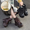 JZ9168-39 2025冬季新款羊毛保暖雪地靴头层牛皮内增高短靴休闲百搭女鞋 商品缩略图0
