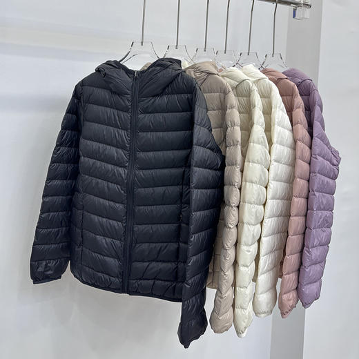 丁摩 排骨轻薄羽绒服女秋冬新款短款连帽时尚外套90白鸭绒5ZF-5018 商品图3