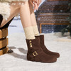 西遇加绒短靴女新款秋冬复古两穿勃肯风棉鞋内增高保暖雪地靴V2457347 商品缩略图2