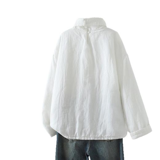 GYH 5656纯色休闲堆堆领纯色简约宽松显瘦加棉棉衣 商品图4