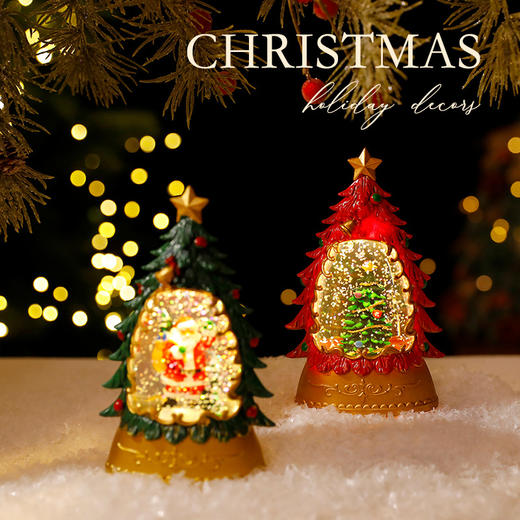 【圣诞节发光蜡烛摆件礼盒】创意小风灯夜灯摆件 圣诞装饰品礼品 商品图3