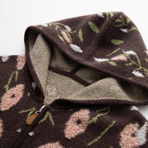 尚羊纯 羊绒衫 女纯羊绒开衫 针织连帽开衫 宽松女外套2025年秋冬 商品图3