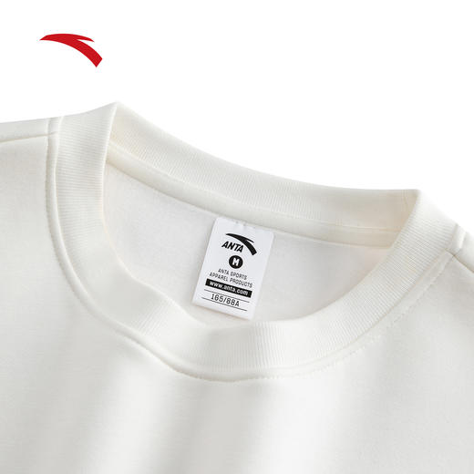 安踏正肩加绒卫衣女士冬季圆领套头衫纯色休闲长袖上衣162547715 商品图2