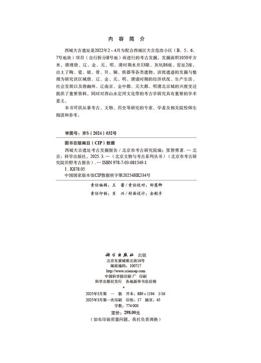 西城大吉遗址考古发掘报告 商品图2