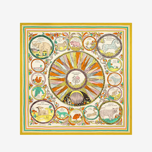 北京仓｜Inoui Editions-130 CHANCE INOUI-四叶草 黄色 方巾［法国设计师］ 商品图0