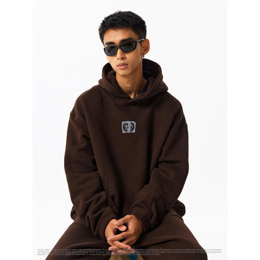 CryingCenter日月落泪印章 复古宽松软糯加绒连帽卫衣 男女款 商品图1