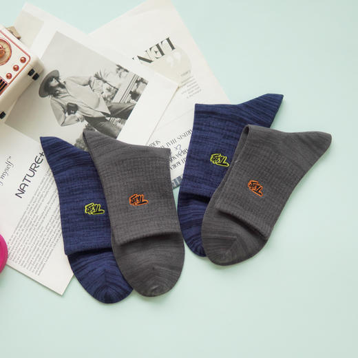 【2双装】男士时尚运动袜中长筒四季棉袜【6双6折 2521106】 商品图3