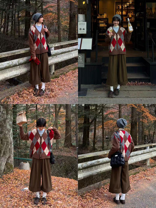 HIDEMI 进口绵羊毛宽边卷边加厚阔腿九分裤靴裤 宝石蓝 商品图1