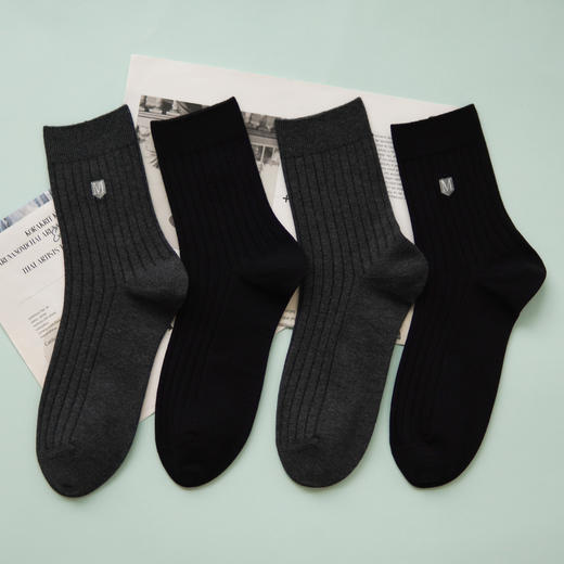 【2双装】男士刺绣休闲袜中长筒四季棉袜【6双6折 2521601】 商品图2