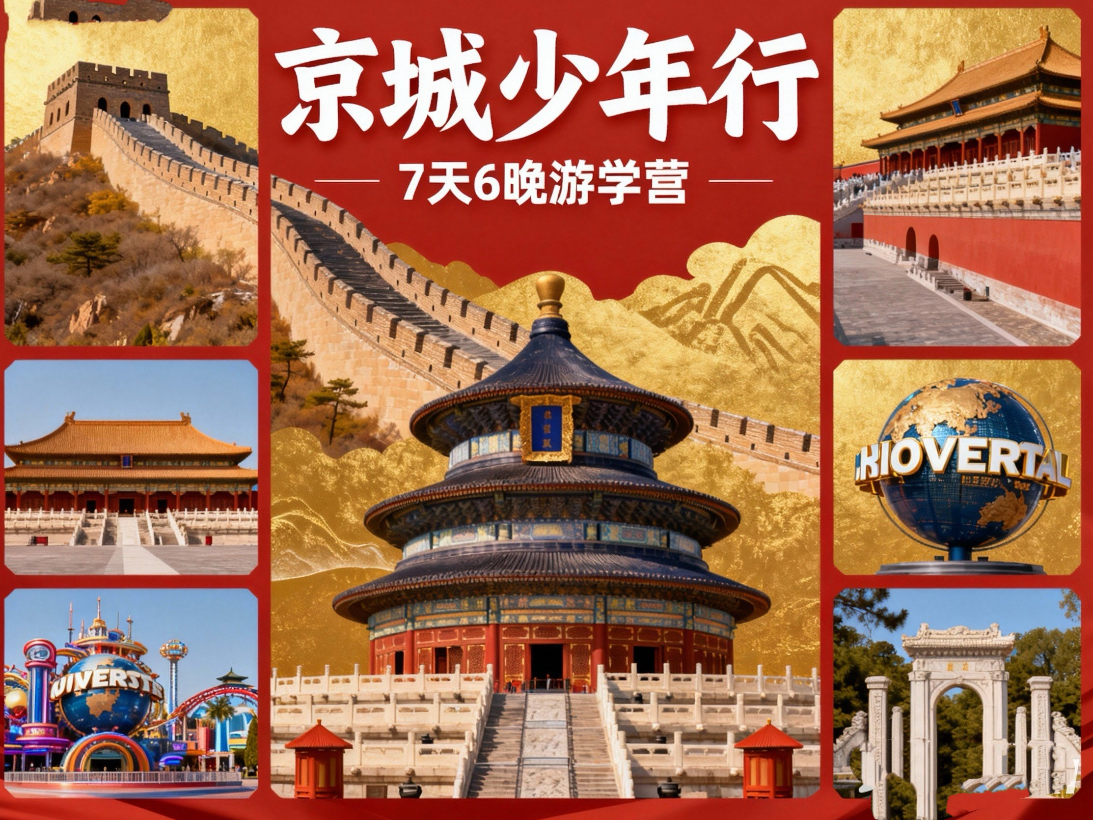 寒假独立营~含大交通！【京城少年行】7天6晚游学营：探索故宫+圆明园+鸟巢+水立方；升旗观礼；走进清华+中科院，与学者学霸交流；中国科技馆，见证国科技力量；畅玩环球影视城