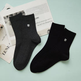 【2双装】男士刺绣休闲袜中长筒四季棉袜【6双6折 2521601】