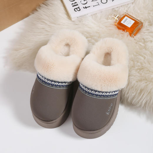 窠窠良品 费尔岛风奢暖云朵绒棉拖 舒适柔软 耐滑耐磨 男女款 858 商品图8